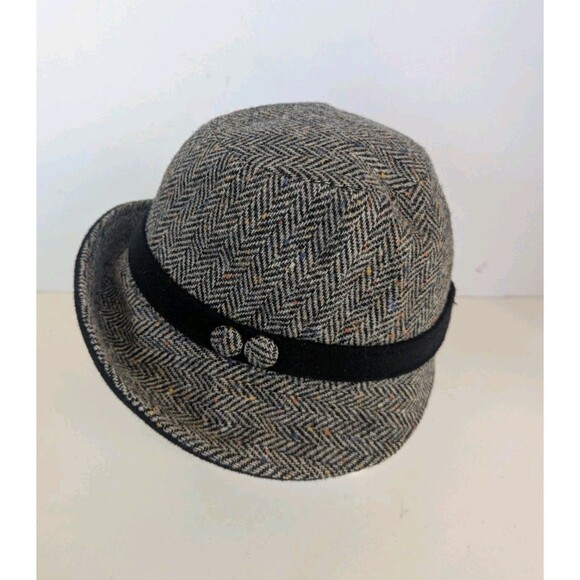 Mucros Weavers Clodagh Hat Wool Gray Flapper Killarney Adjustable Made Ireland main image 7